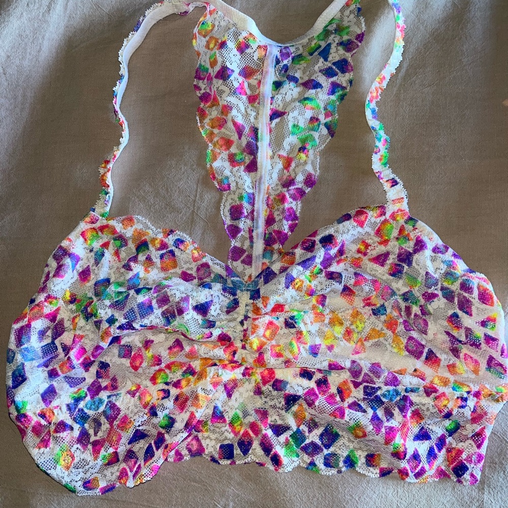 3/$25•PINK Victorias Secret 🌈Rainbow Bralette Like New